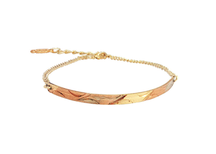 Fashion Three Tone Plated Diamond Cut Bangle Bracelet